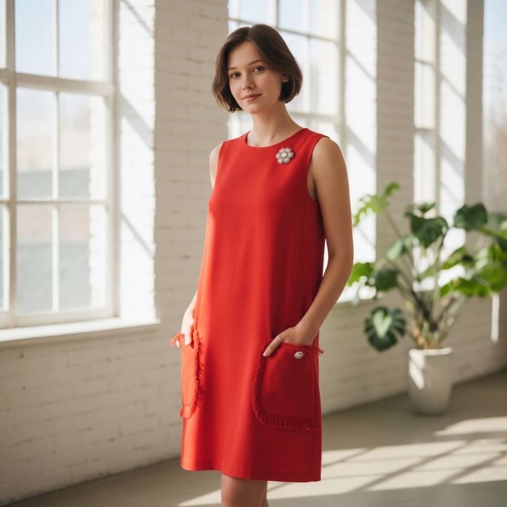 SCAPA Lauren Perre Women's‎ Red Casual Dress, Small